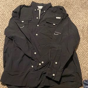 Black Button-up Columbia PFG Shirt